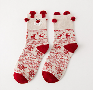 3 Paar warme Damen Wintersocken Weihnachtssocken Kuschelsocken