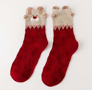 3 Paar warme Damen Wintersocken Weihnachtssocken Kuschelsocken