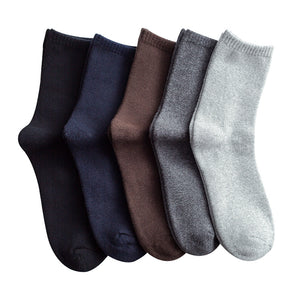 5 Paar klassische Herren Thermo Socken, warme Arbeitssocken aus Baumwolle