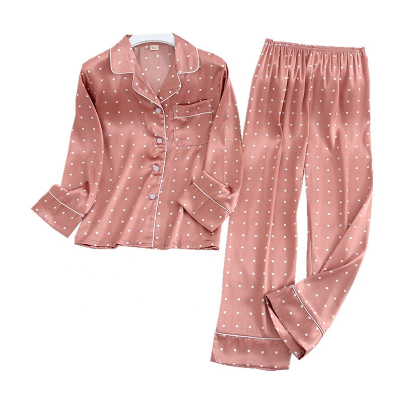 Damen Ice Silk Satin Pyjama Set