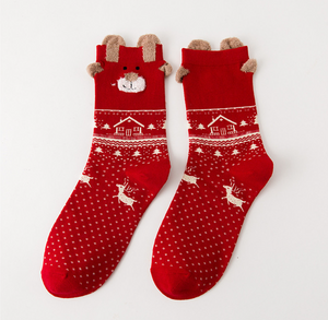 3 Paar warme Damen Wintersocken Weihnachtssocken Kuschelsocken