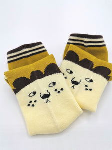 5 Paar Kindersocken Knöchelhoch mit Löwen-Motiven