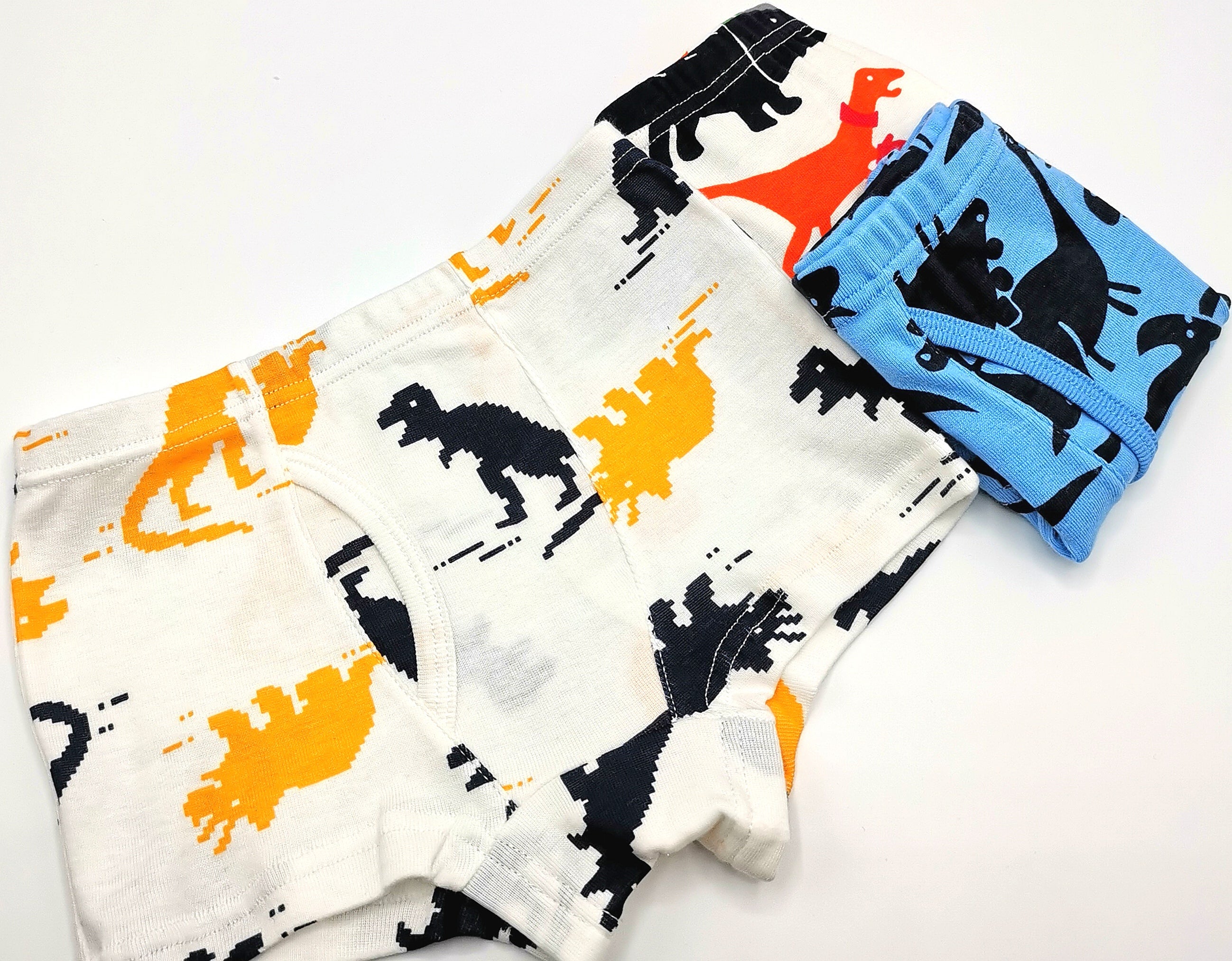 3er Pack Kinder Boxershorts Unterwäsche mit Dinosaurier Motiven