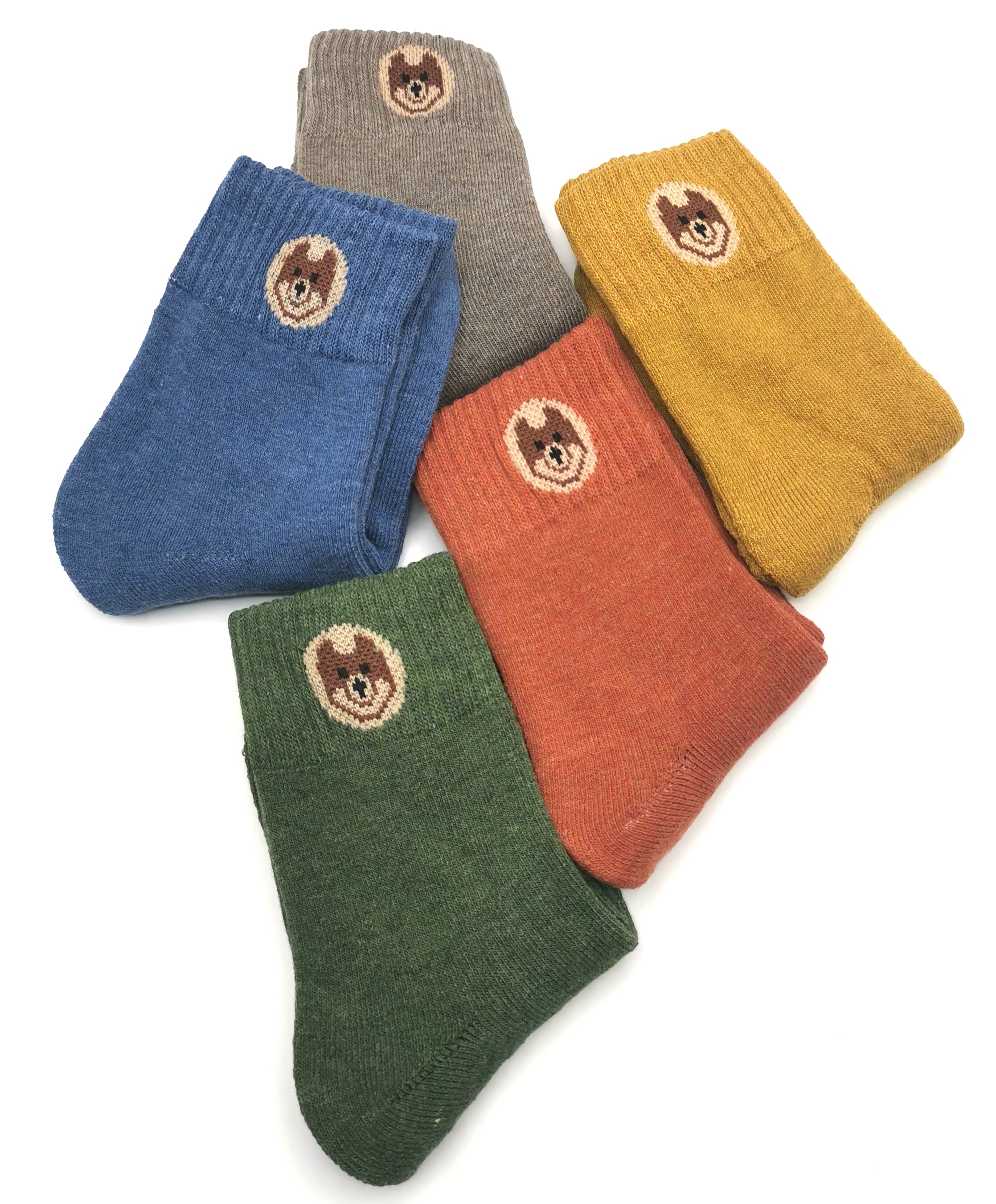 5 Paar Damen Socken mit Fuchs Stickerei warm und gemütlich