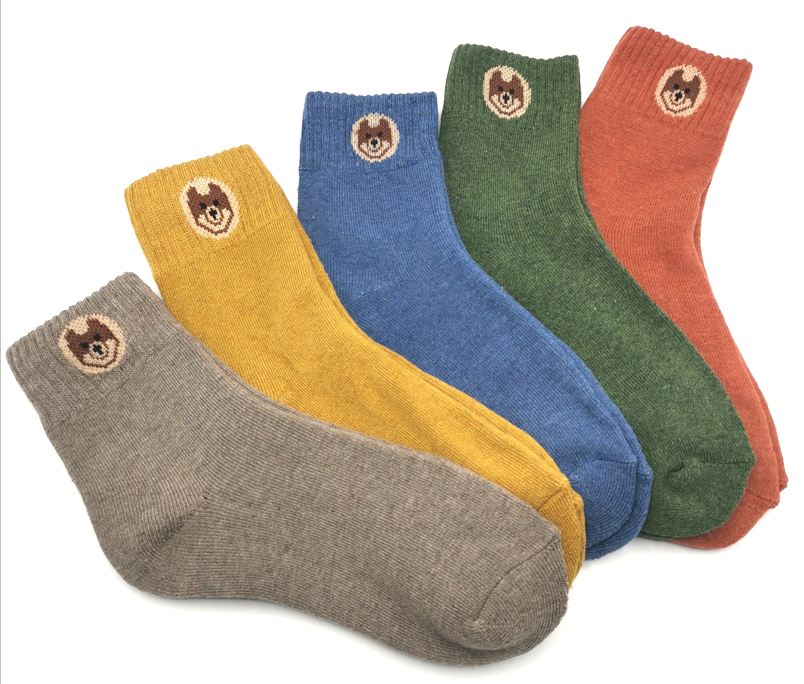 5 Paar Damen Socken mit Fuchs Stickerei warm und gemütlich