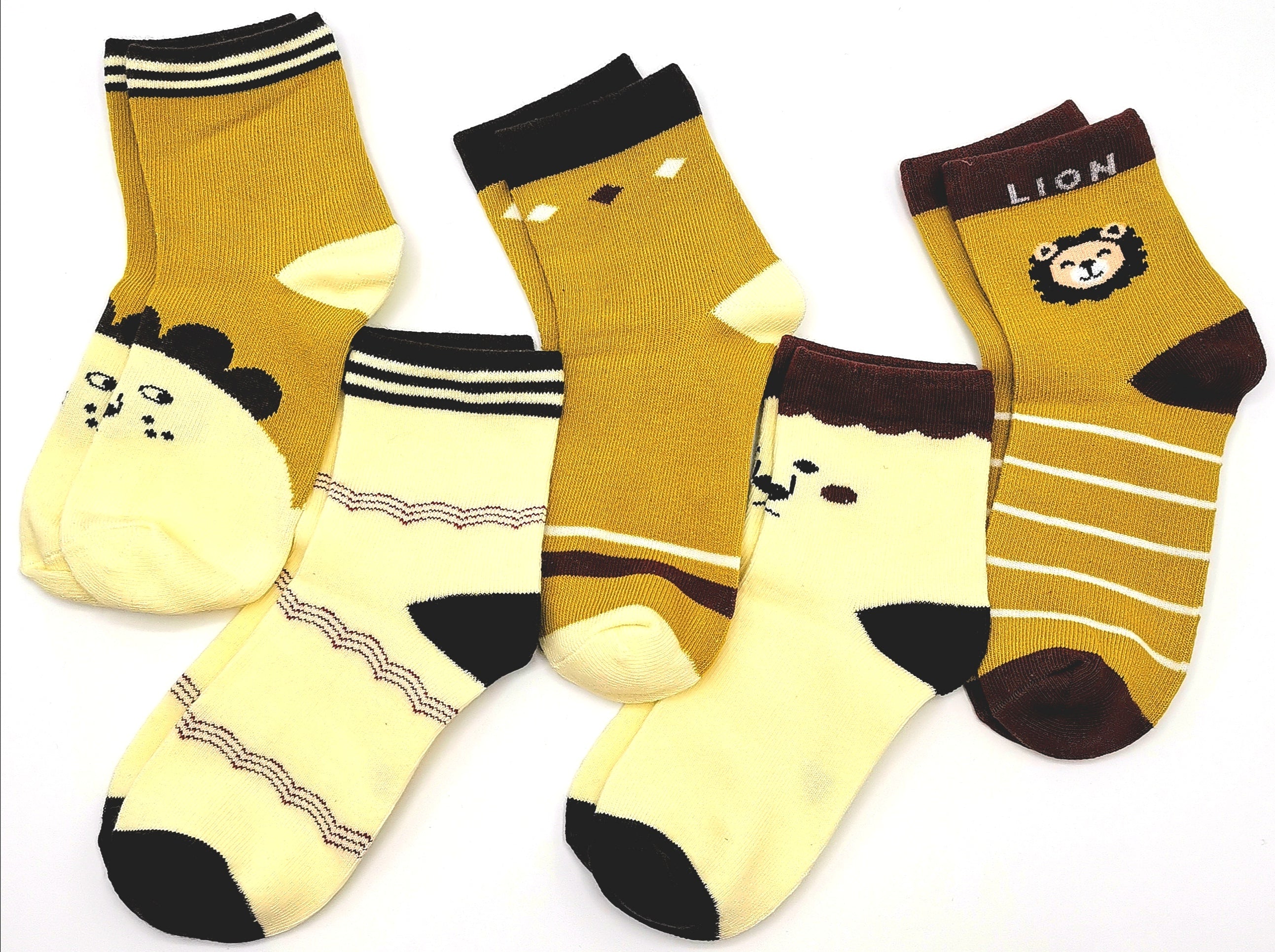 5 Paar Kindersocken Knöchelhoch mit lustigen Tiermotiven