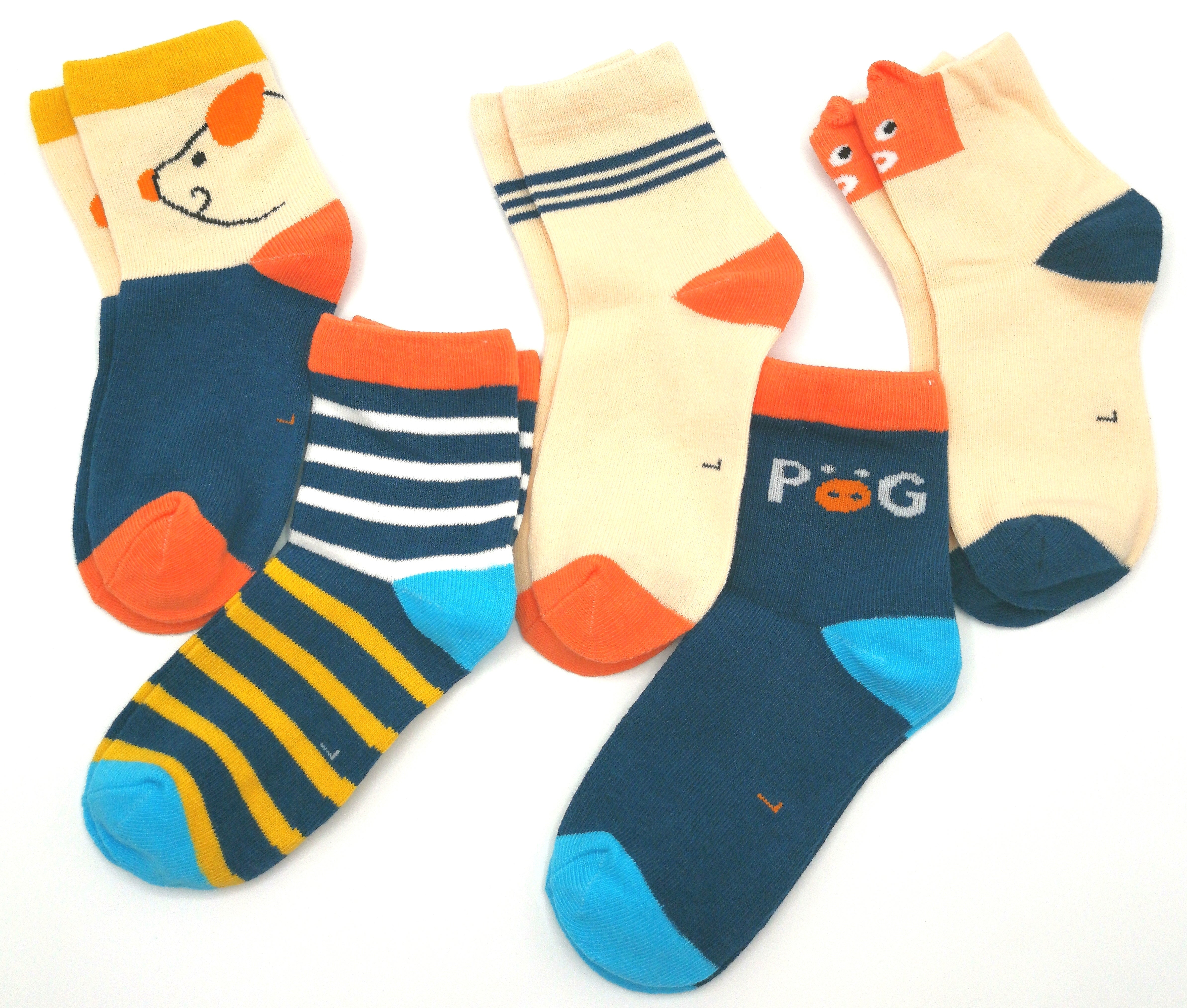 5 Paar Kindersocken Knöchelhoch mit lustigen Tiermotiven