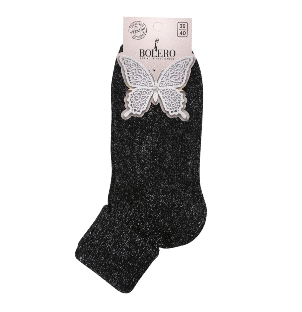 4-6 Paar Damen Socken OEKO-TEX® geprüfte Baumwollsocken mit Glitzer