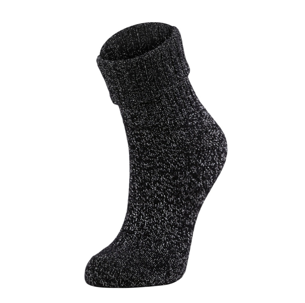 4-6 Paar Damen Socken OEKO-TEX® geprüfte Baumwollsocken mit Glitzer