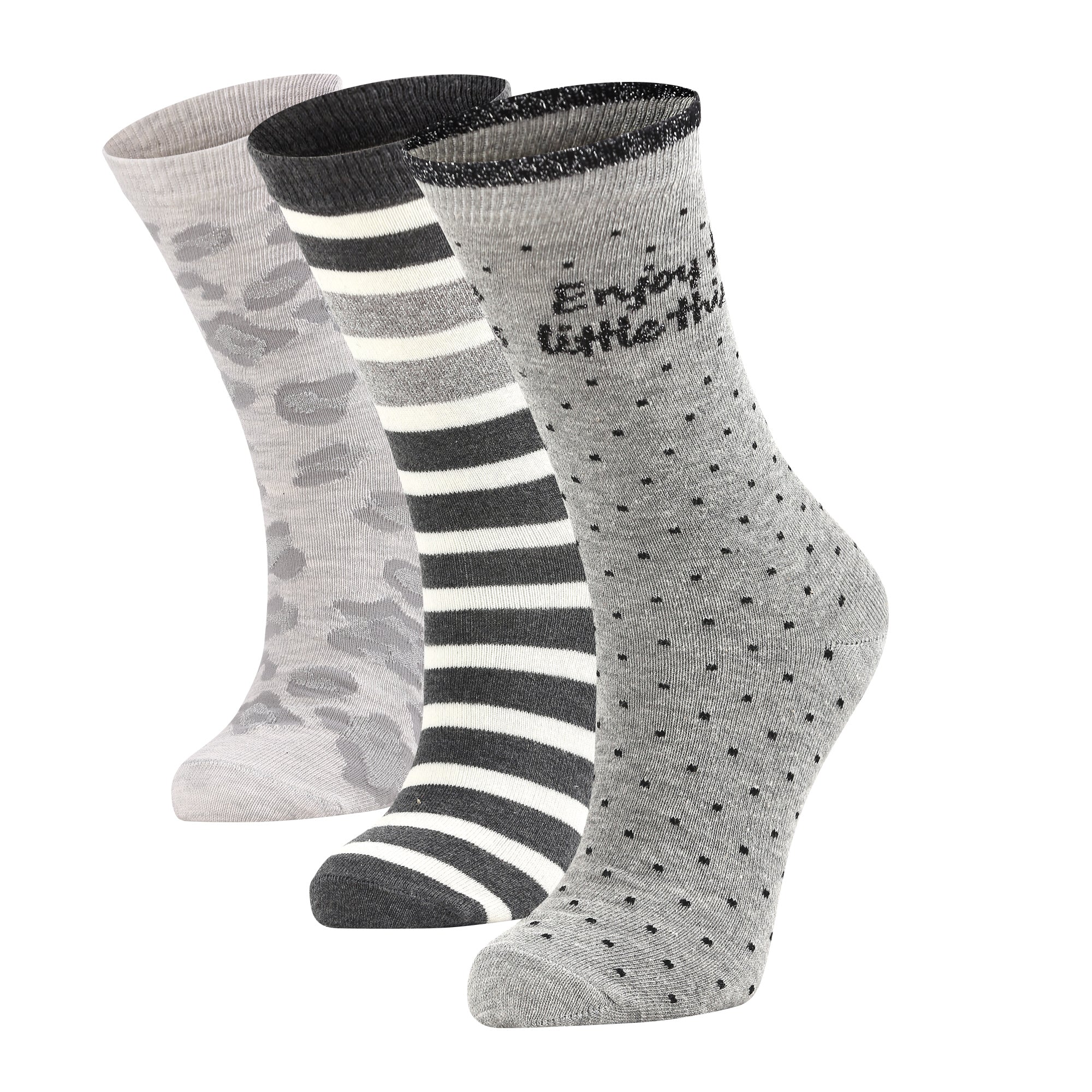 3-6 Paar modische Damen Socken OEKO-TEX® geprüfte bunte Glitzer Socken