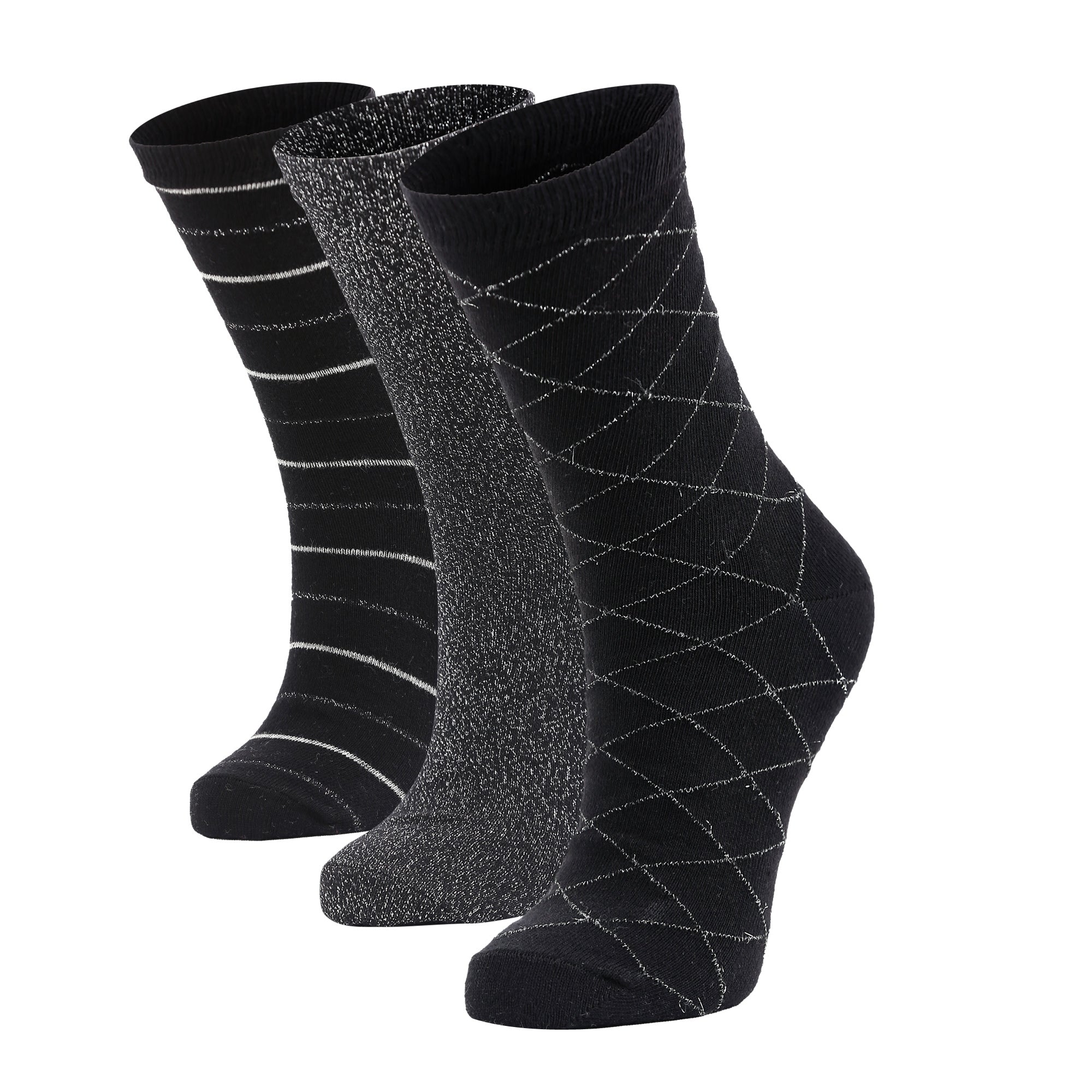 3-6 Paar modische Damen Socken OEKO-TEX® geprüfte bunte Glitzer Socken