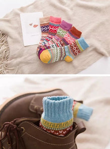 5 Paar Wollsocken Damen Winter Socken atmungsaktiv warm weich